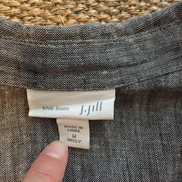 S O L D ! J Jill Gray 100% Linen Shirt M - Picture 3 of 6